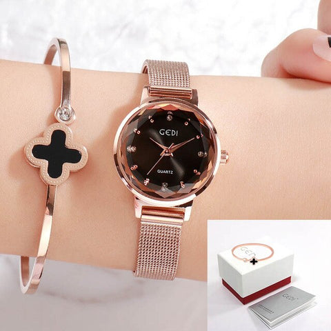 GEDI Brand Fashion Women Watches Clock Woman Alloy Strap Women Watches Dress Women's Watch Wristwatch Relogio Feminino