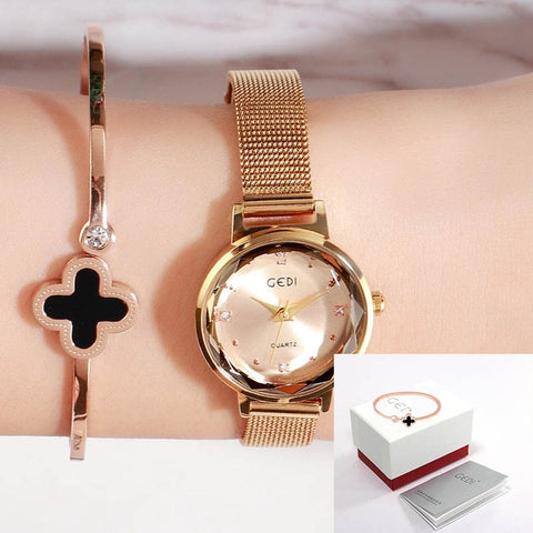 GEDI Brand Fashion Women Watches Clock Woman Alloy Strap Women Watches Dress Women's Watch Wristwatch Relogio Feminino