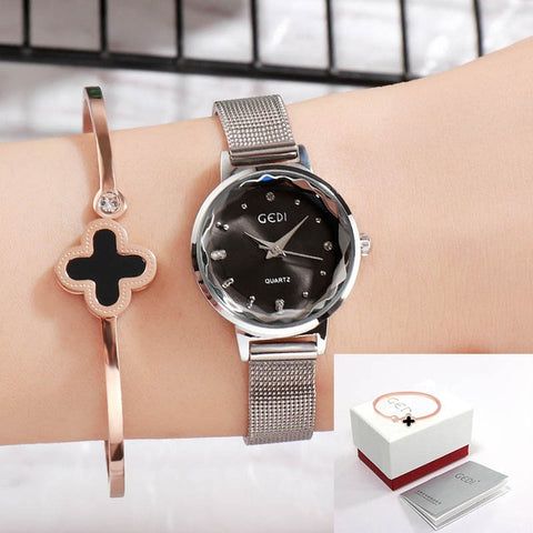 GEDI Brand Fashion Women Watches Clock Woman Alloy Strap Women Watches Dress Women's Watch Wristwatch Relogio Feminino