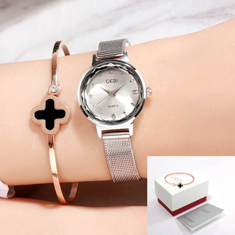 GEDI Brand Fashion Women Watches Clock Woman Alloy Strap Women Watches Dress Women's Watch Wristwatch Relogio Feminino