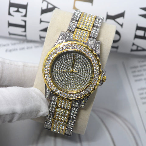 Fashion Bling Diamond Watch Women'S Stainless Steel Quartz Wristwatch Ladies Luxury Gold Watches Rhinestone Reloj Mujer