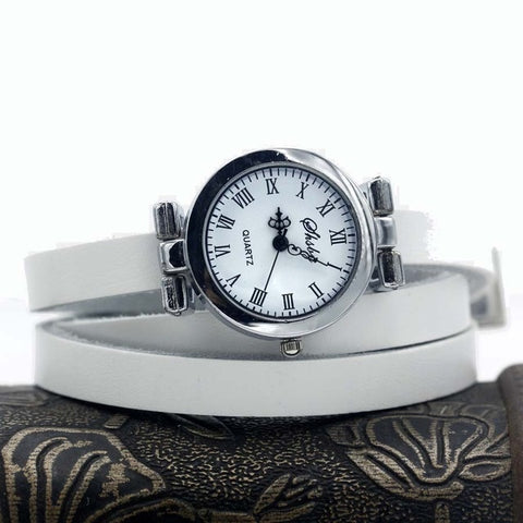 Shsby New fashion women's long leather strap watch female silver Bracelet watch ROMA vintage watch women dress watches