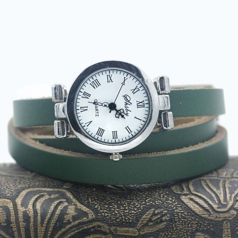 Shsby New fashion women's long leather strap watch female silver Bracelet watch ROMA vintage watch women dress watches