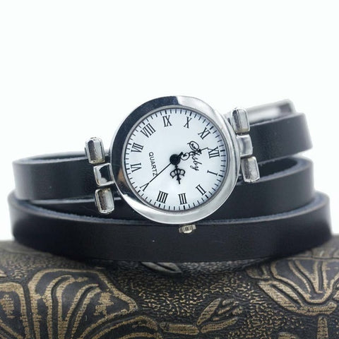 Shsby New fashion women's long leather strap watch female silver Bracelet watch ROMA vintage watch women dress watches