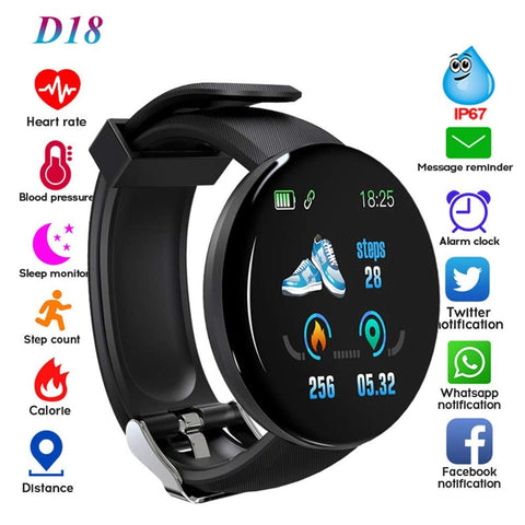 D18 Smart watch IP67 waterproof smartwatch heart rate monitor multiple sport model fitness tracker man women wearable Smartwatch