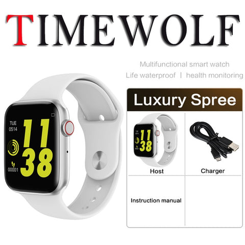 Timewolf Bluetooth Smart Watch Series 4 5 ECG Heart Rate Fitness Monitor Bluetooth Call Smartwatch Serie 5 for Apple Android