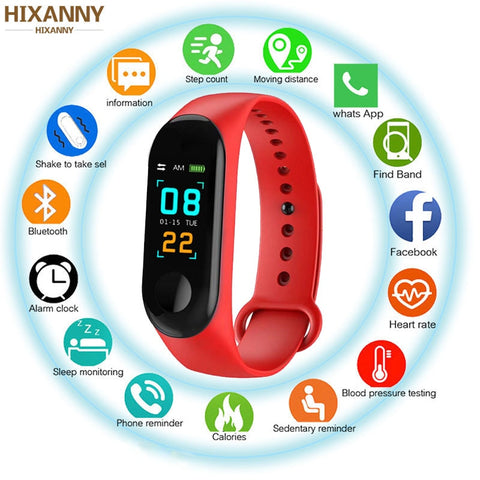 M3 Smart watch Waterproof Wristband Heart Rate Blood Pressure Monitor Bluetooth Smarwatch For xiaomi 3 band Android IOS Phone