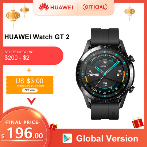 In Stock Global Version HUAWEI Watch GT 2 GT2 GPS 14 Days Working Waterproof Phone Smart Call Heart Rate Tracker For Android iOS