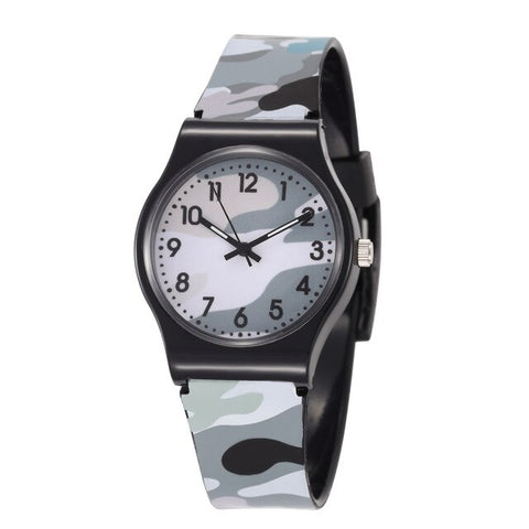 30M Waterproof Cool Military Children Watch Colorful Camouflage Pattern Anolog Wristwatch Quartz Silicone Kids Cartoon Watch