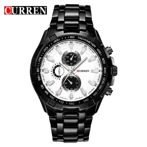 Luxury Black Curren full steel quartz Watch Men Casual Military Wristwatch Dress waterproof Clock Male Relogio Masculino 2017