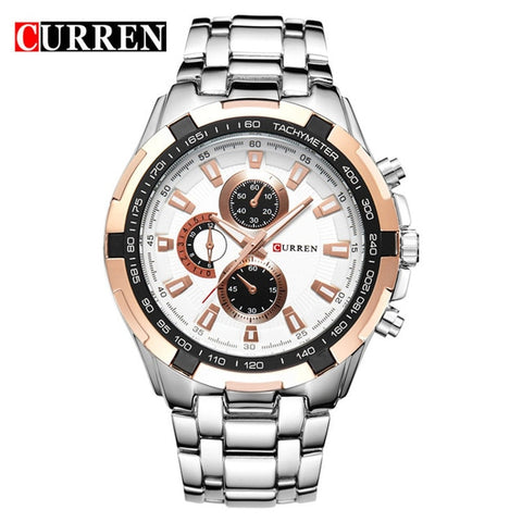 Luxury Black Curren full steel quartz Watch Men Casual Military Wristwatch Dress waterproof Clock Male Relogio Masculino 2017