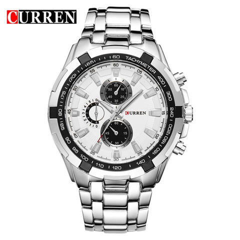 Luxury Black Curren full steel quartz Watch Men Casual Military Wristwatch Dress waterproof Clock Male Relogio Masculino 2017