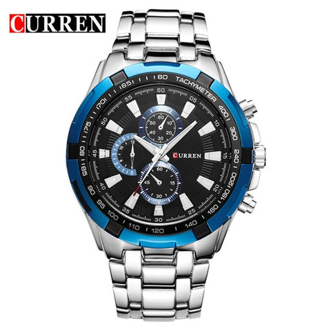 Luxury Black Curren full steel quartz Watch Men Casual Military Wristwatch Dress waterproof Clock Male Relogio Masculino 2017