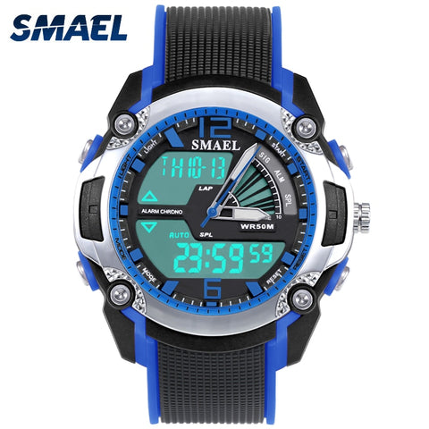 Kids Digital Watch Waterproof 50m LED Quartz Dual Time Wirstwatch Digital Wach 1343 Shock Watches Children Clock Boy Sport Watch