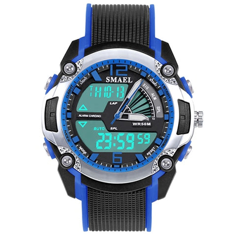 Kids Digital Watch Waterproof 50m LED Quartz Dual Time Wirstwatch Digital Wach 1343 Shock Watches Children Clock Boy Sport Watch