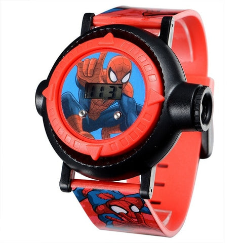 Genuine MARVEL Spider Man Projection LED Digital Watches Children Cool Cartoon Watch Kid Birthday Gift Disney Boy Girl Clock Toy