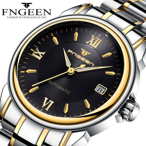 FNGEEN New Fashion Top Luxury Brand Watches Men's Mechanical Watches Stainless Steel Clock Male Automatic Date Relogio Masculino