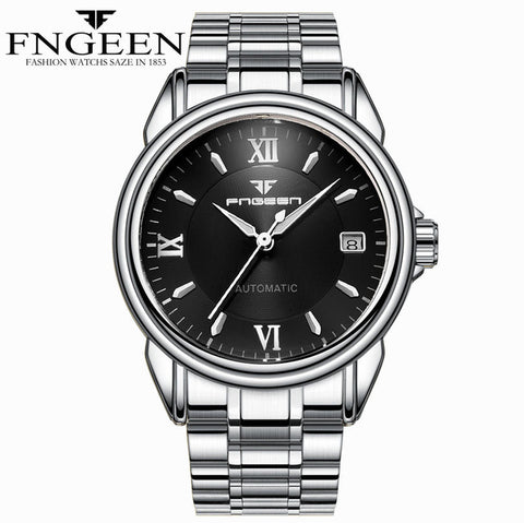 FNGEEN New Fashion Top Luxury Brand Watches Men's Mechanical Watches Stainless Steel Clock Male Automatic Date Relogio Masculino