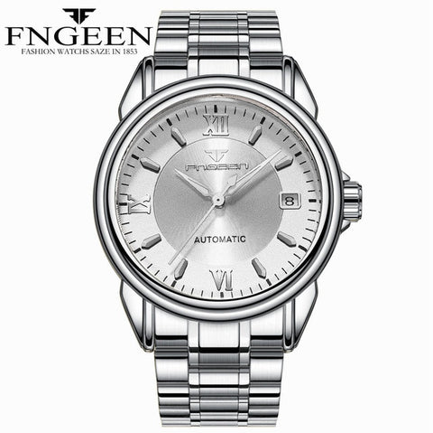 FNGEEN New Fashion Top Luxury Brand Watches Men's Mechanical Watches Stainless Steel Clock Male Automatic Date Relogio Masculino