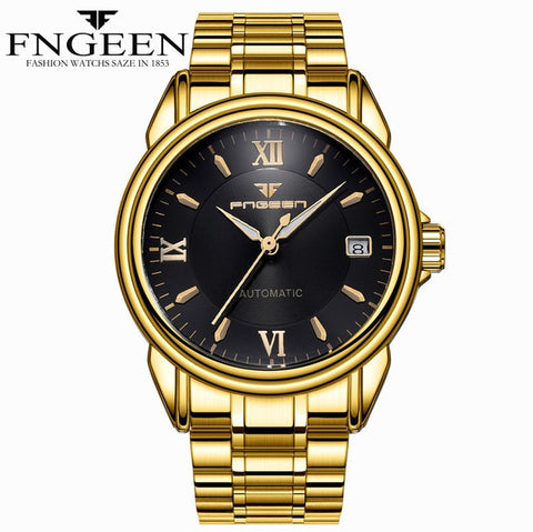 FNGEEN New Fashion Top Luxury Brand Watches Men's Mechanical Watches Stainless Steel Clock Male Automatic Date Relogio Masculino