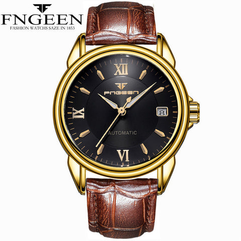 FNGEEN New Fashion Top Luxury Brand Watches Men's Mechanical Watches Stainless Steel Clock Male Automatic Date Relogio Masculino