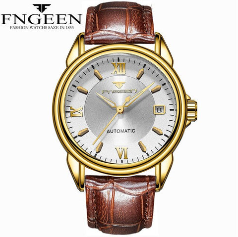 FNGEEN New Fashion Top Luxury Brand Watches Men's Mechanical Watches Stainless Steel Clock Male Automatic Date Relogio Masculino