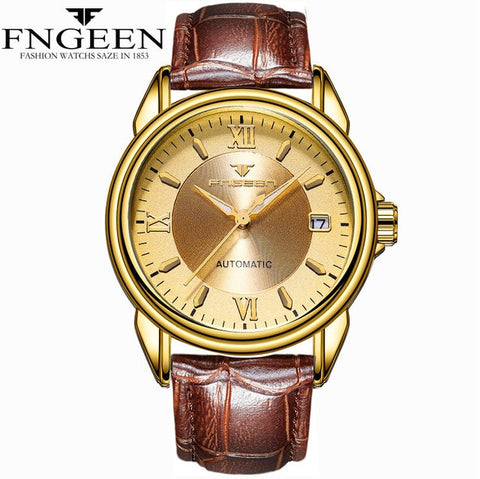 FNGEEN New Fashion Top Luxury Brand Watches Men's Mechanical Watches Stainless Steel Clock Male Automatic Date Relogio Masculino