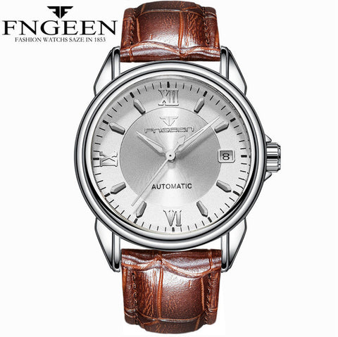 FNGEEN New Fashion Top Luxury Brand Watches Men's Mechanical Watches Stainless Steel Clock Male Automatic Date Relogio Masculino