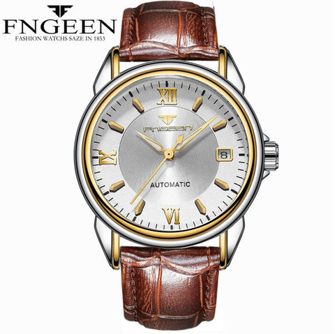 FNGEEN New Fashion Top Luxury Brand Watches Men's Mechanical Watches Stainless Steel Clock Male Automatic Date Relogio Masculino