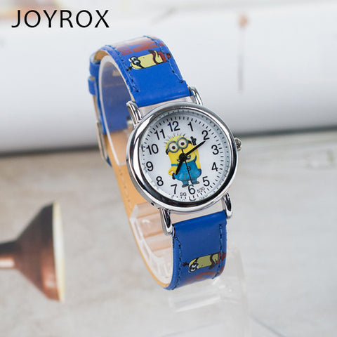 JOYROX  Pattern Children's Watch Hot Cartoon Leather Strap 2018 Fashion Kids Quartz Wristwatch Boys Girls Students Clock