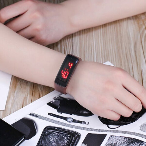 JOYROX Fashion LED Display Digital Sports Watch Hot Silicone Strap Children Wristwatch Girls Boys Kids Candy Color Clock