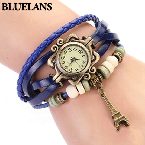 2018 New Beautiful Girl Lady Hot Vintage Women's Eiffel Tower Quartz Leather Bracelet Wrist Watch  1GOR 6T45 C2K5W