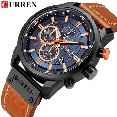 CURREN Men Analog Digital Leather Sports Watches Luxury Brand Men's Army Military Watch Man Quartz Clock Relogio Masculino 8291