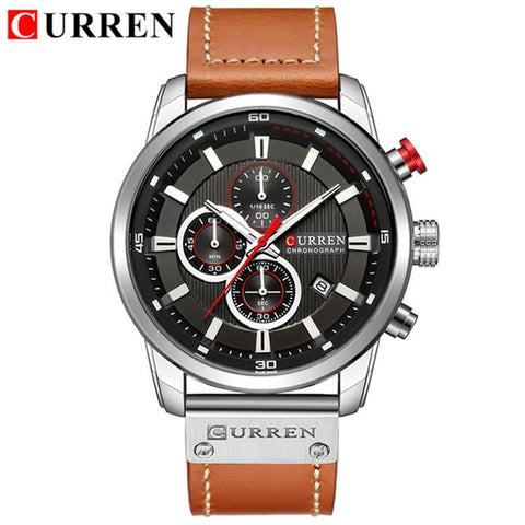 CURREN Men Analog Digital Leather Sports Watches Luxury Brand Men's Army Military Watch Man Quartz Clock Relogio Masculino 8291