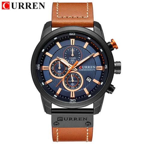 CURREN Men Analog Digital Leather Sports Watches Luxury Brand Men's Army Military Watch Man Quartz Clock Relogio Masculino 8291