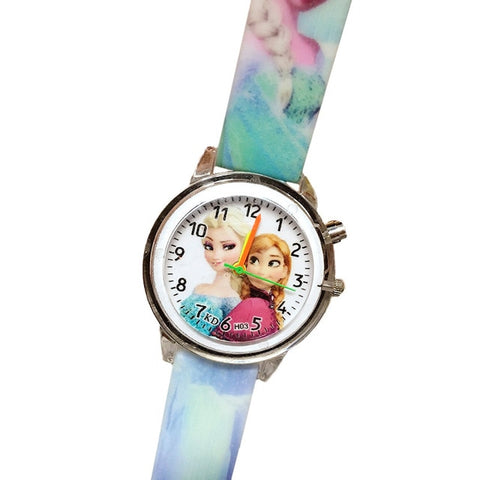 Princess Elsa Children Watches Electronic Colorful Light Source Child Watch Girls Birthday Party Kids Gift Clock Childrens Wrist