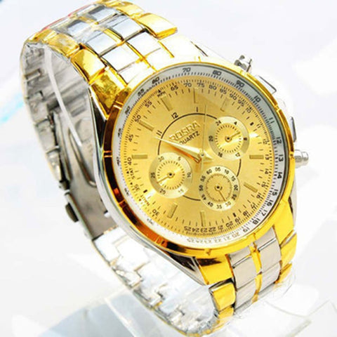 Fashion Business Wrist Watch Men Mechanical Watches With Alloy Watch Strap Big Dial Gold Automatic Watch Orologio Uomo