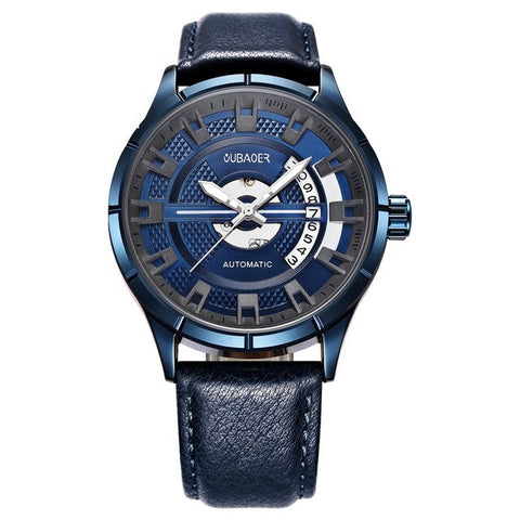 2018 New Men's Skeleton WristWatch OUBAOER Stainless steel Casual Automatic Skeleton Mechanical Watches Male reloj hombre