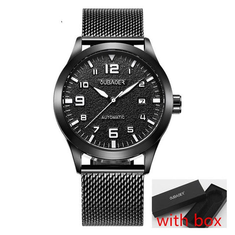 2018 New Men's WristWatch OUBAOER Stainless steel Casual Automatic Mechanical Men Watches Male reloj hombre