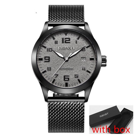 2018 New Men's WristWatch OUBAOER Stainless steel Casual Automatic Mechanical Men Watches Male reloj hombre