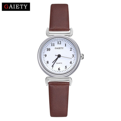 Exquisite Small Women Dress Watches Retro Leather Female Clock Top Brand Women's Fashion Mini Design Bracelet Wristwatches Clock