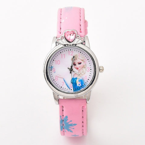 New Style Princess Elsa Child Watches Cartoon Anna Crystal Princess Kids Watch For Girls Student Children Clock Wrist Watches