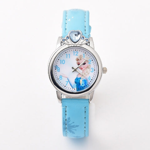 New Style Princess Elsa Child Watches Cartoon Anna Crystal Princess Kids Watch For Girls Student Children Clock Wrist Watches