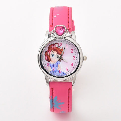 New Style Princess Elsa Child Watches Cartoon Anna Crystal Princess Kids Watch For Girls Student Children Clock Wrist Watches