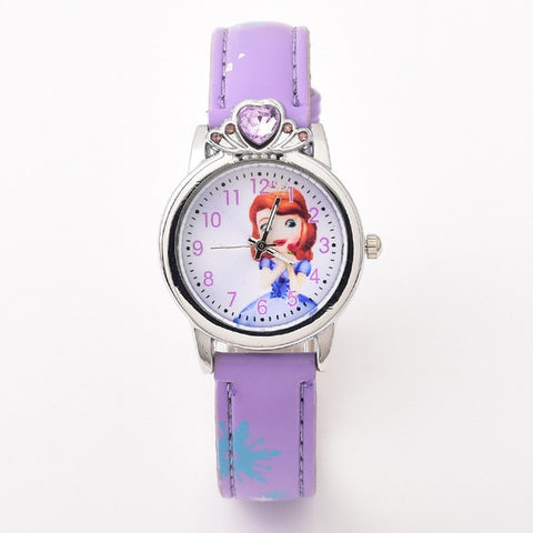 New Style Princess Elsa Child Watches Cartoon Anna Crystal Princess Kids Watch For Girls Student Children Clock Wrist Watches