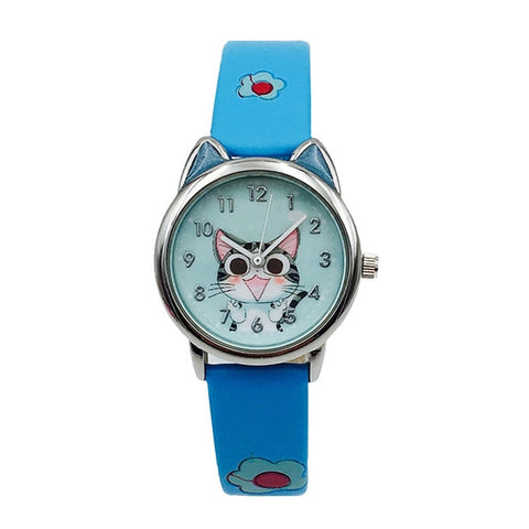 JOYROX Cute Cheese Cat Pattern Kids Watch Quartz Analog Child Watches For Boys Girls Student Clock Gift Relogio Feminino