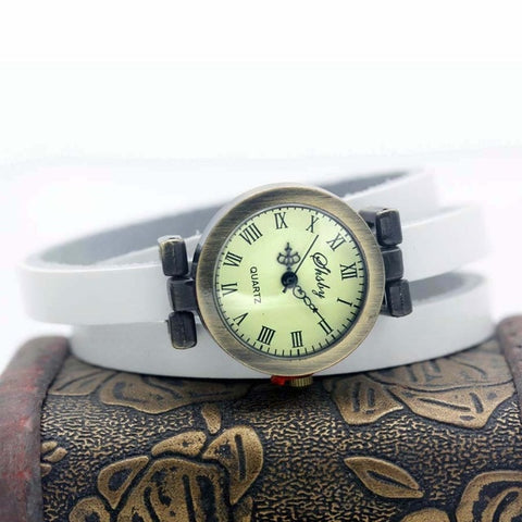 shsby fashion hot-selling women's long Genuine leather female watch ROMA vintage bronze watch women dress watches