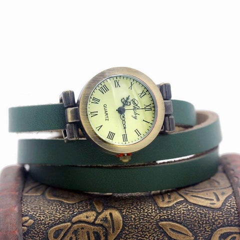 shsby fashion hot-selling women's long Genuine leather female watch ROMA vintage bronze watch women dress watches