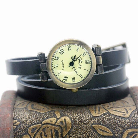 shsby fashion hot-selling women's long Genuine leather female watch ROMA vintage bronze watch women dress watches