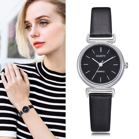 Fashion Exquisite Small Simple Women Dress Watch Leather Female Clock Women's Mini Design Wristwatch Clock Relogio Feminino